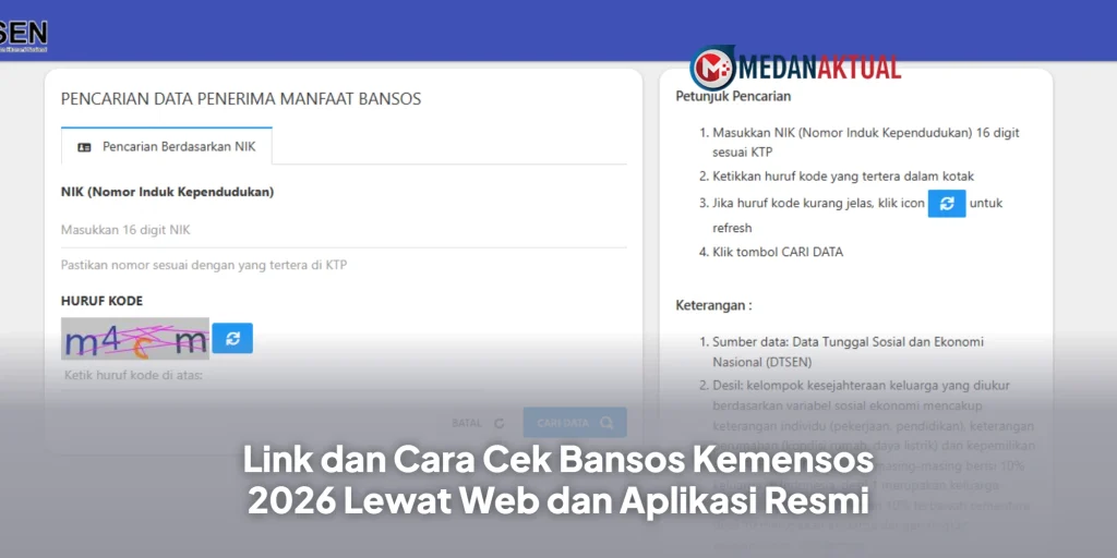 Link dan Cara Cek Bansos Kemensos 2026 Lewat Web dan Aplikasi Resmi