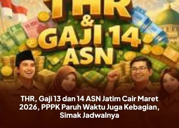 THR, Gaji 13 dan 14 ASN Jatim Cair Maret 2026, PPPK Paruh Waktu Juga Kebagian, Simak Jadwalnya