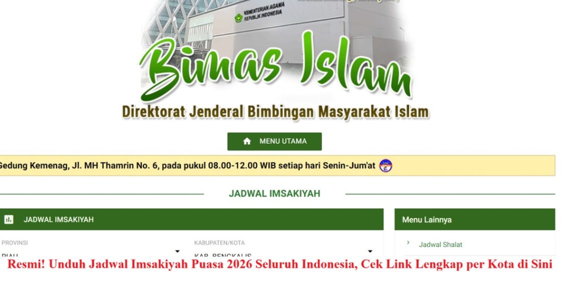 Resmi Dari Kemenag! Unduh Jadwal Imsakiyah Puasa 2026 Seluruh Indonesia, Cek Link Lengkap per Kota di Sini