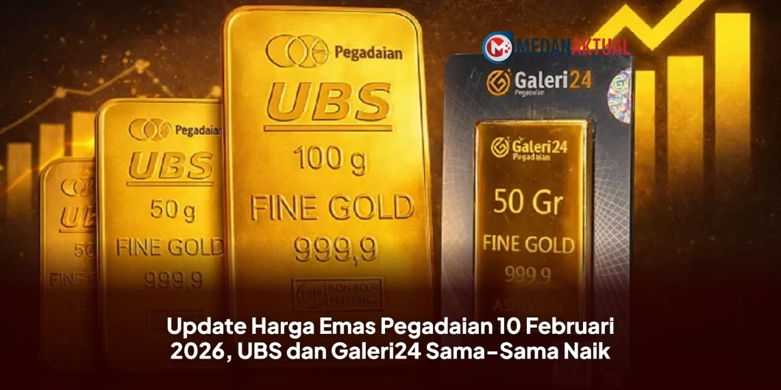 Update Harga Emas Pegadaian 10 Februari 2026, UBS dan Galeri24 Sama-Sama Naik