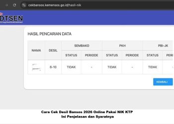 Cara Cek Desil Bansos 2026 Online Pakai NIK KTP, Ini Penjelasan dan Syaratnya