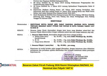 Besaran Zakat Fitrah Padang 2026 Resmi Ditetapkan BAZNAS, Ini Nominal dan Fidyah 1447 H