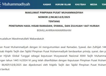 Jadwal Lebaran Muhammadiyah, Ini Tanggal Resmi yang Diumumkan