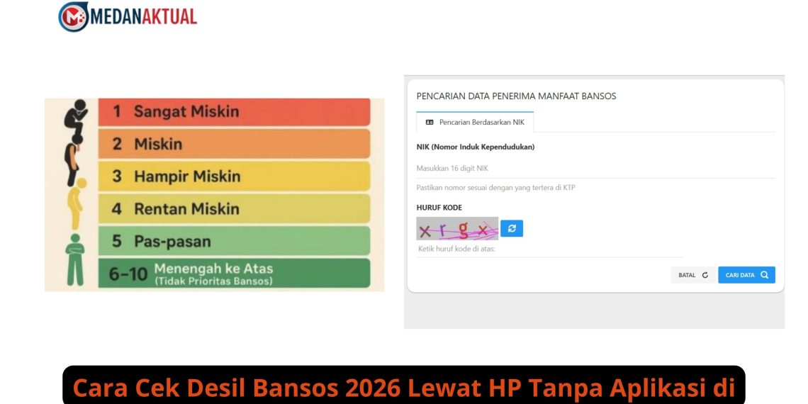 Cara Cek Desil Bansos 2026 Lewat HP Tanpa Aplikasi di Cekbansos.kemensos.go.id