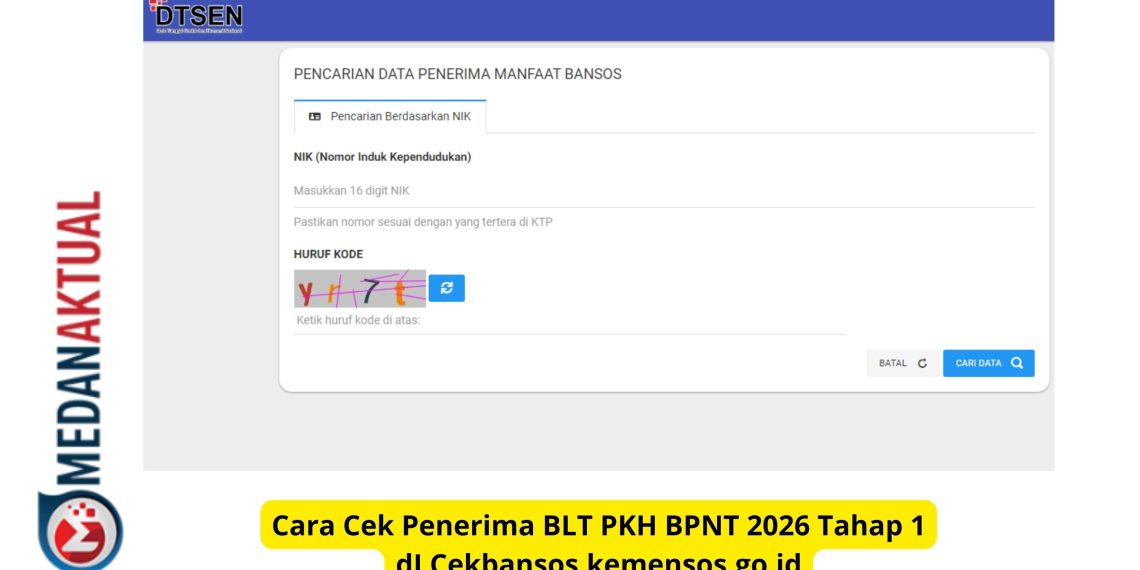 Cara Cek Penerima BLT PKH BPNT 2026 Tahap 1 dI Cekbansos.kemensos.go.id