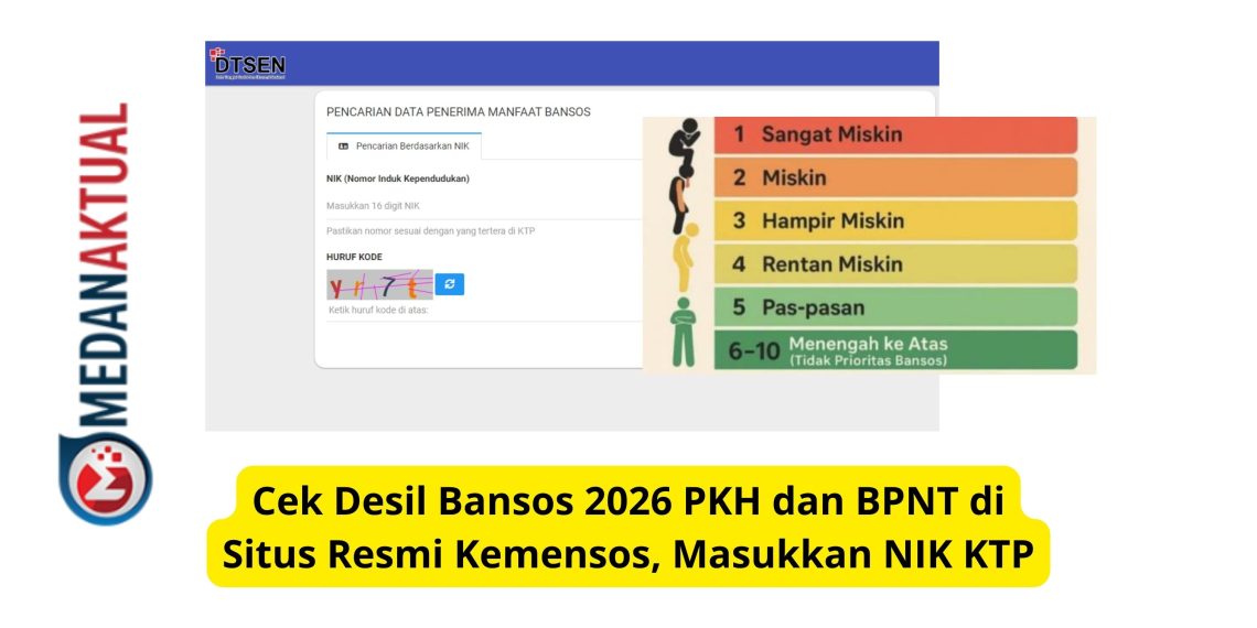 Cek Desil Bansos 2026 PKH dan BPNT di Situs Resmi Kemensos, Masukkan NIK KTP