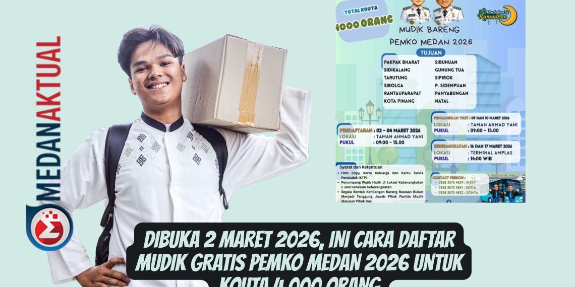 Dibuka 2 Maret 2026, Ini Cara Daftar Mudik Gratis Pemko Medan 2026 Untuk Kouta 4.000 Orang