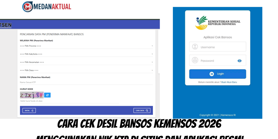 Cara Cek Desil Bansos Kemensos 2026 Menggunakan NIK KTP di Situs dan Aplikasi Resmi