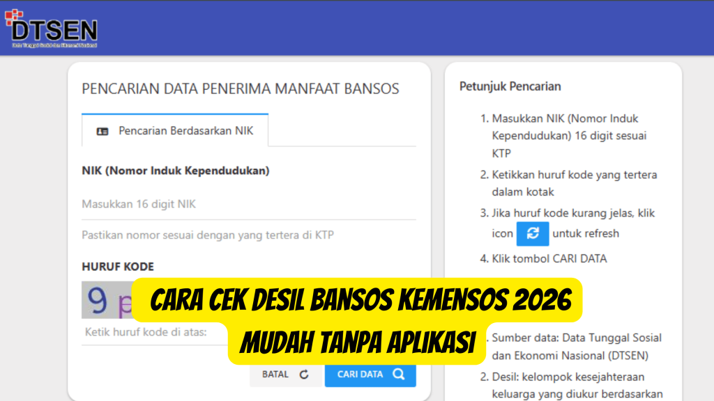 Cara Cek Desil Bansos Kemensos 2026 Mudah Tanpa Aplikasi