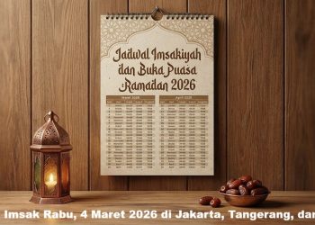 Jadwal Imsak Rabu, 4 Maret 2026 di Jakarta, Tangerang, dan Bogor
