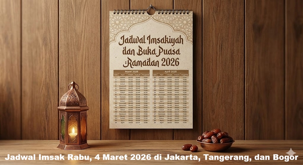 Jadwal Imsak Rabu, 4 Maret 2026 di Jakarta, Tangerang, dan Bogor