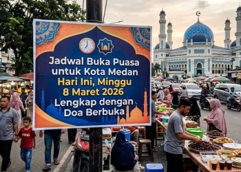 Jadwal Buka Puasa untuk Kota Medan Hari Ini, Minggu 8 Maret 2026 Lengkap dengan Doa Berbuka