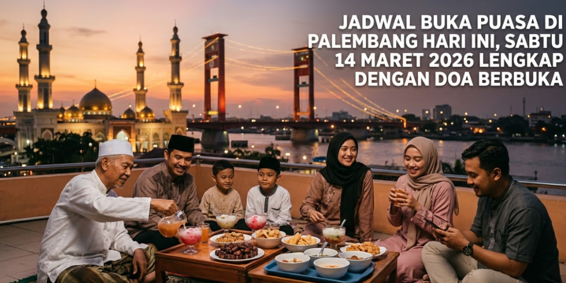 Jadwal Buka Puasa di Palembang Hari Ini, Sabtu 14 Maret 2026 Lengkap dengan Doa Berbuka