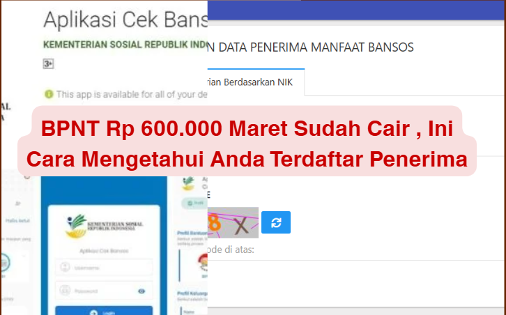 BPNT Rp 600.000 Maret Sudah Cair , Ini Cara Mengetahui Anda Terdaftar Penerima