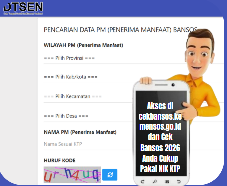 Akses di cekbansos.kemensos.go.id dan Cek Bansos 2026 Anda Cukup Pakai NIK KTP