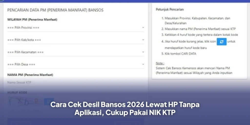 Cara Cek Desil Bansos 2026 Lewat HP Tanpa Aplikasi, Cukup Pakai NIK KTP
