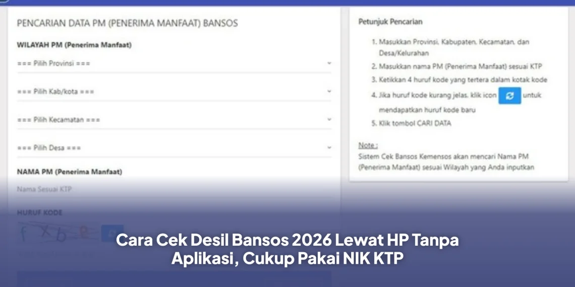 Cara Cek Desil Bansos 2026 Lewat HP Tanpa Aplikasi, Cukup Pakai NIK KTP