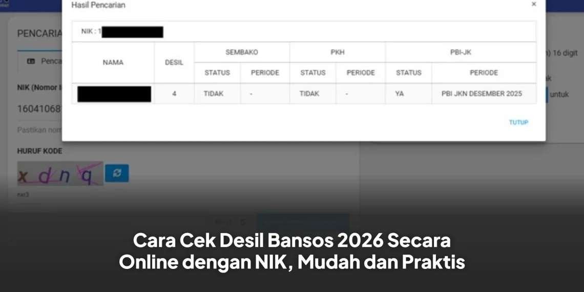 Cara Cek Desil Bansos 2026 Secara Online dengan NIK, Mudah dan Praktis