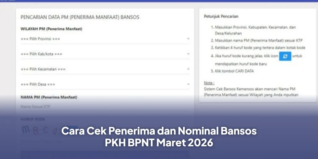 Cara Cek Penerima dan Nominal Bansos PKH BPNT Maret 2026