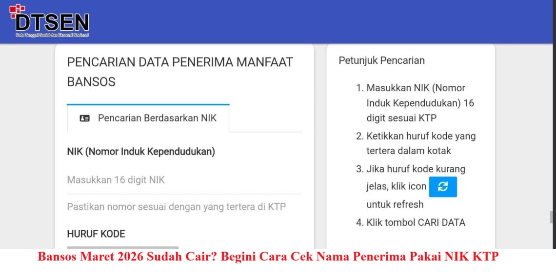 Bansos Maret 2026 Sudah Cair? Begini Cara Cek Nama Penerima Pakai NIK KTP