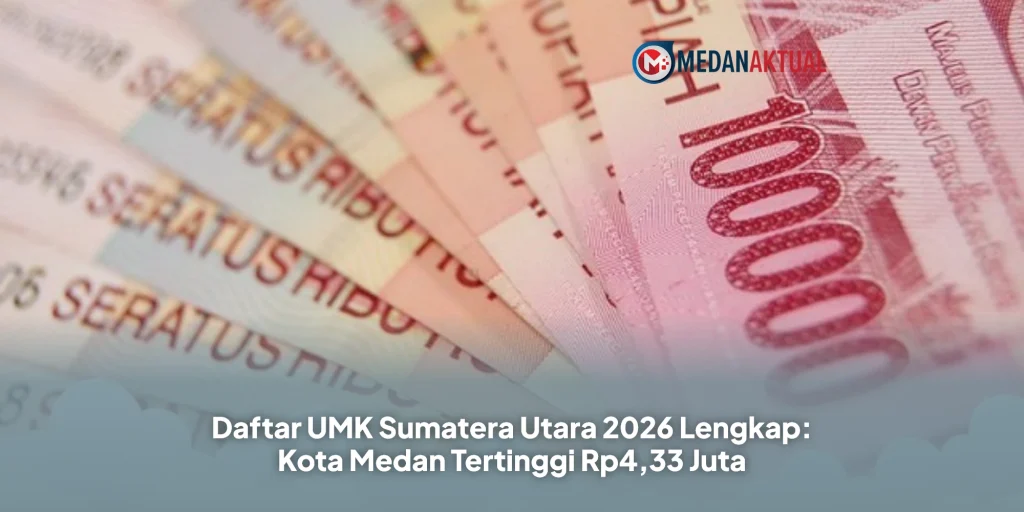 Daftar UMK Sumatera Utara 2026 Lengkap: Kota Medan Tertinggi Rp4,33 Juta