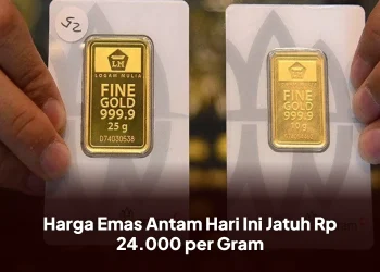 Harga Emas Antam Hari Ini Jatuh Rp 24.000 per Gram