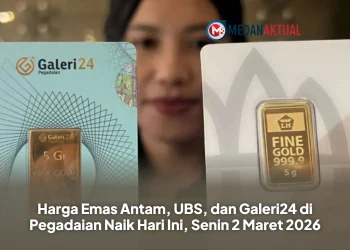 Harga Emas Antam, UBS, dan Galeri24 di Pegadaian Naik Hari Ini, Senin 2 Maret 2026