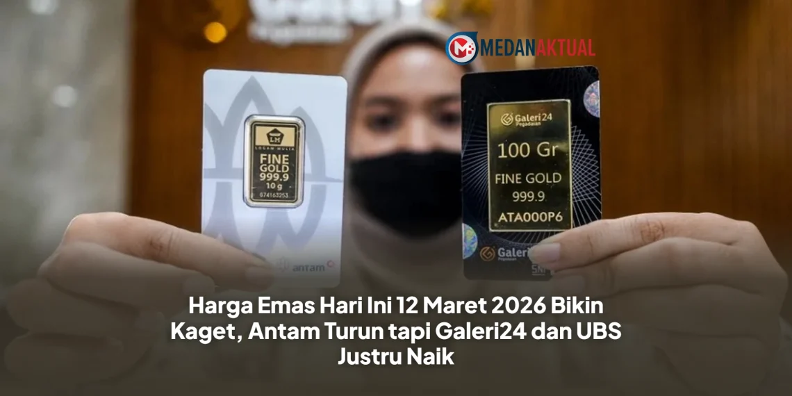 Harga Emas Hari Ini 12 Maret 2026 Bikin Kaget, Antam Turun tapi Galeri24 dan UBS Justru Naik