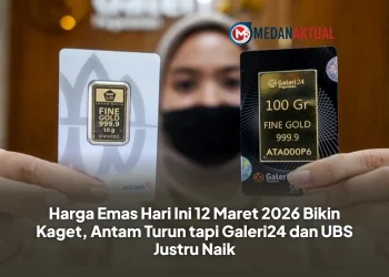 Harga Emas Hari Ini 12 Maret 2026 Bikin Kaget, Antam Turun tapi Galeri24 dan UBS Justru Naik