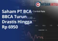Saham PT BCA BBCA Turun Drastis Hingga Rp 6950