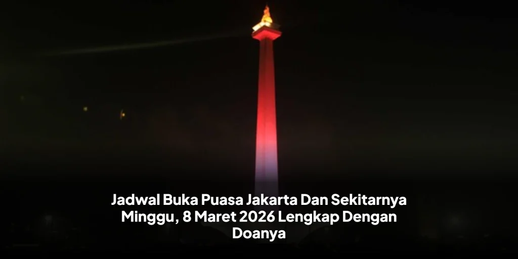 Jadwal Buka Puasa Jakarta Dan Sekitarnya Minggu, 8 Maret 2026 Lengkap Dengan Doanya