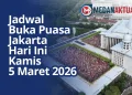 Jadwal Berbuka Puasa Hari Ini Jakarta Kamis 5 Maret 2026