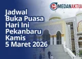 Jadwal Buka Puasa Hari Ini Pekanbaru Kamis 5 Maret 2026 dan Adab Berbuka Puasa