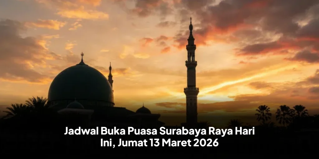 Jadwal Buka Puasa Surabaya Raya Hari Ini, Jumat 13 Maret 2026