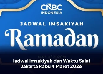Jadwal Imsakiyah dan Waktu Salat Jakarta Rabu 4 Maret 2026