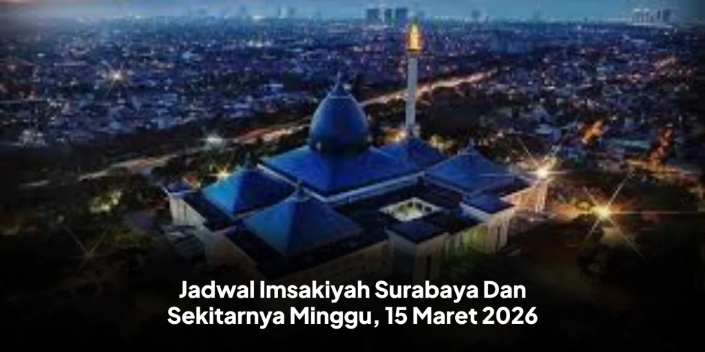 Jadwal Imsakiyah Surabaya Dan Sekitarnya Minggu, 15 Maret 2026