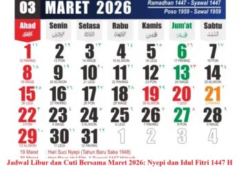 Jadwal Libur dan Cuti Bersama Maret 2026: Nyepi dan Idul Fitri 1447 H