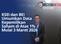 KSEI dan BEI Umumkan Data Kepemilikan Saham di Atas 1% Mulai 3 Maret 2026