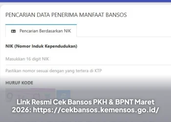 Link Resmi Cek Bansos PKH & BPNT Maret 2026: https://cekbansos.kemensos.go.id/