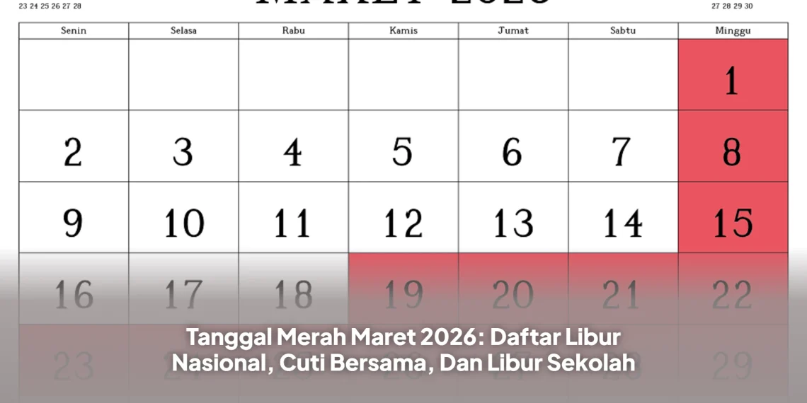 Tanggal Merah Maret 2026: Daftar Libur Nasional, Cuti Bersama, Dan Libur Sekolah