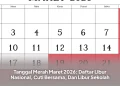 Tanggal Merah Maret 2026: Daftar Libur Nasional, Cuti Bersama, Dan Libur Sekolah
