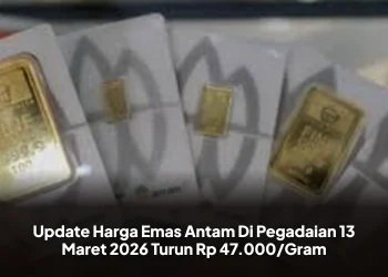 Update Harga Emas Antam Di Pegadaian 13 Maret 2026 Turun Rp 47.000/Gram