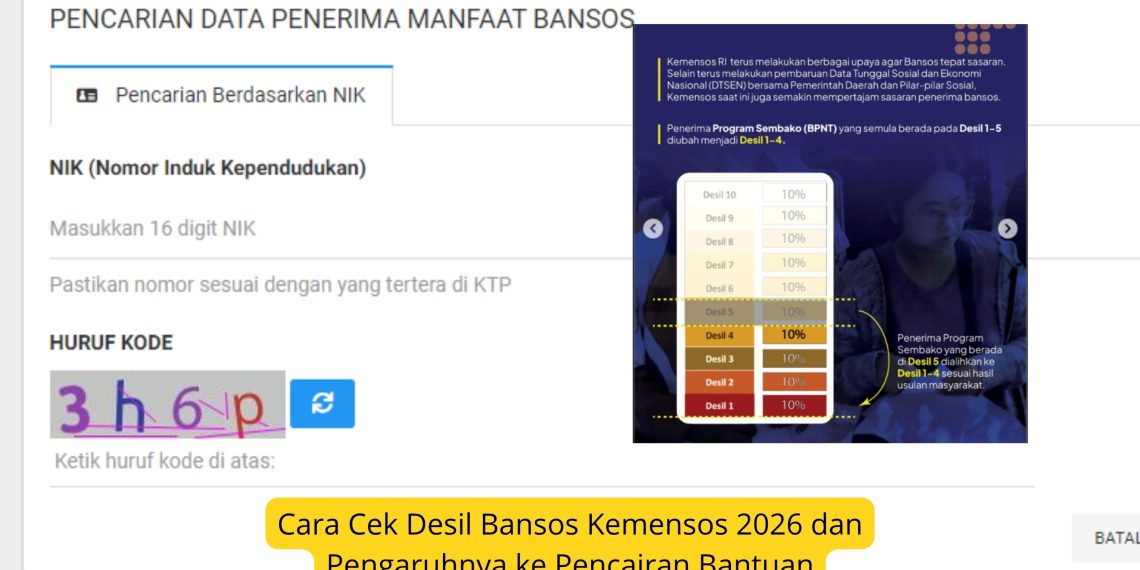 Cara Cek Desil Bansos Kemensos 2026 dan Pengaruhnya ke Pencairan Bantuan