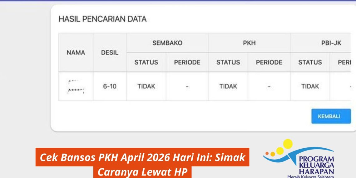 Cek Bansos PKH April 2026 Hari Ini: Simak Caranya Lewat HP