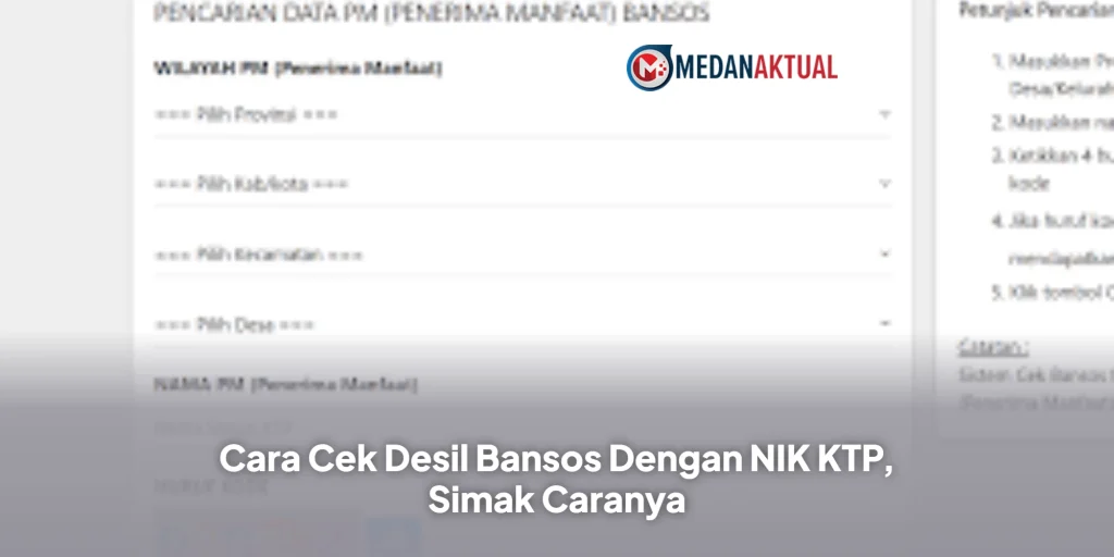 Cara Cek Desil Bansos Dengan NIK KTP, Simak Caranya