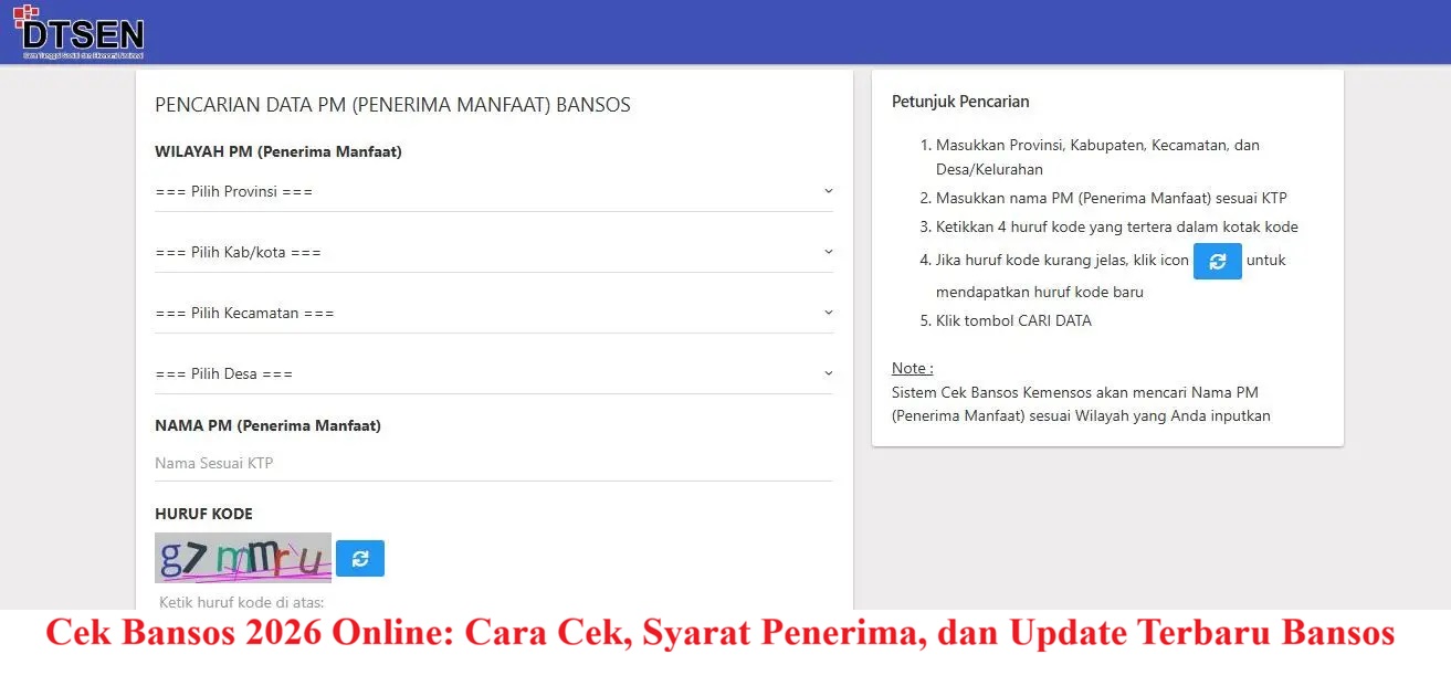 Cek Bansos 2026 Online: Cara Cek, Syarat Penerima, dan Update Terbaru Bansos