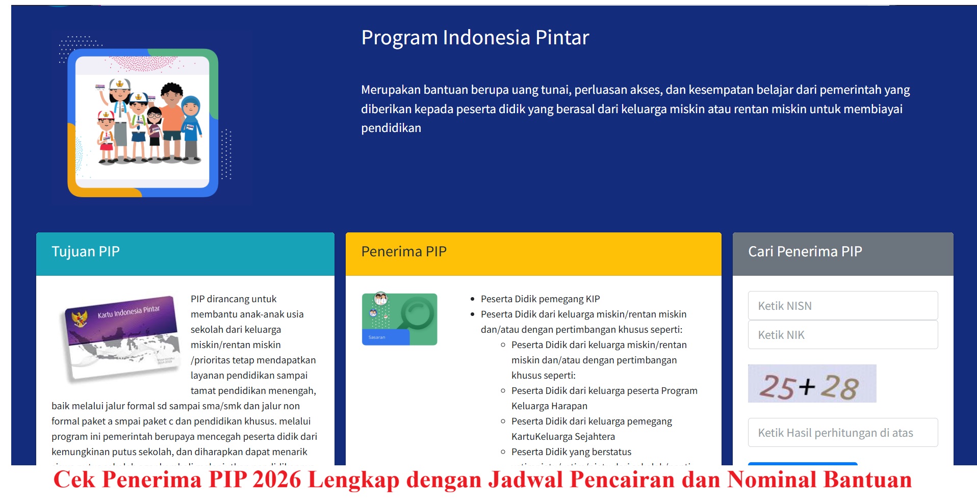 Cek Penerima PIP 2026 Lengkap dengan Jadwal Pencairan dan Nominal Bantuan