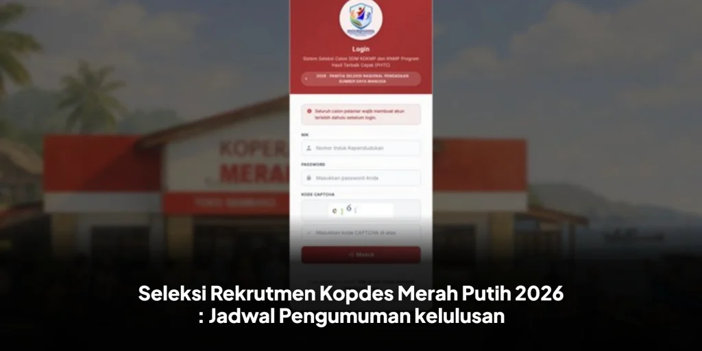 Seleksi Rekrutmen Kopdes Merah Putih 2026 : Jadwal Pengumuman kelulusan