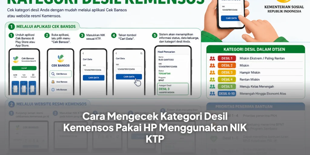 Cara Mengecek Kategori Desil Kemensos Pakai HP Menggunakan NIK KTP