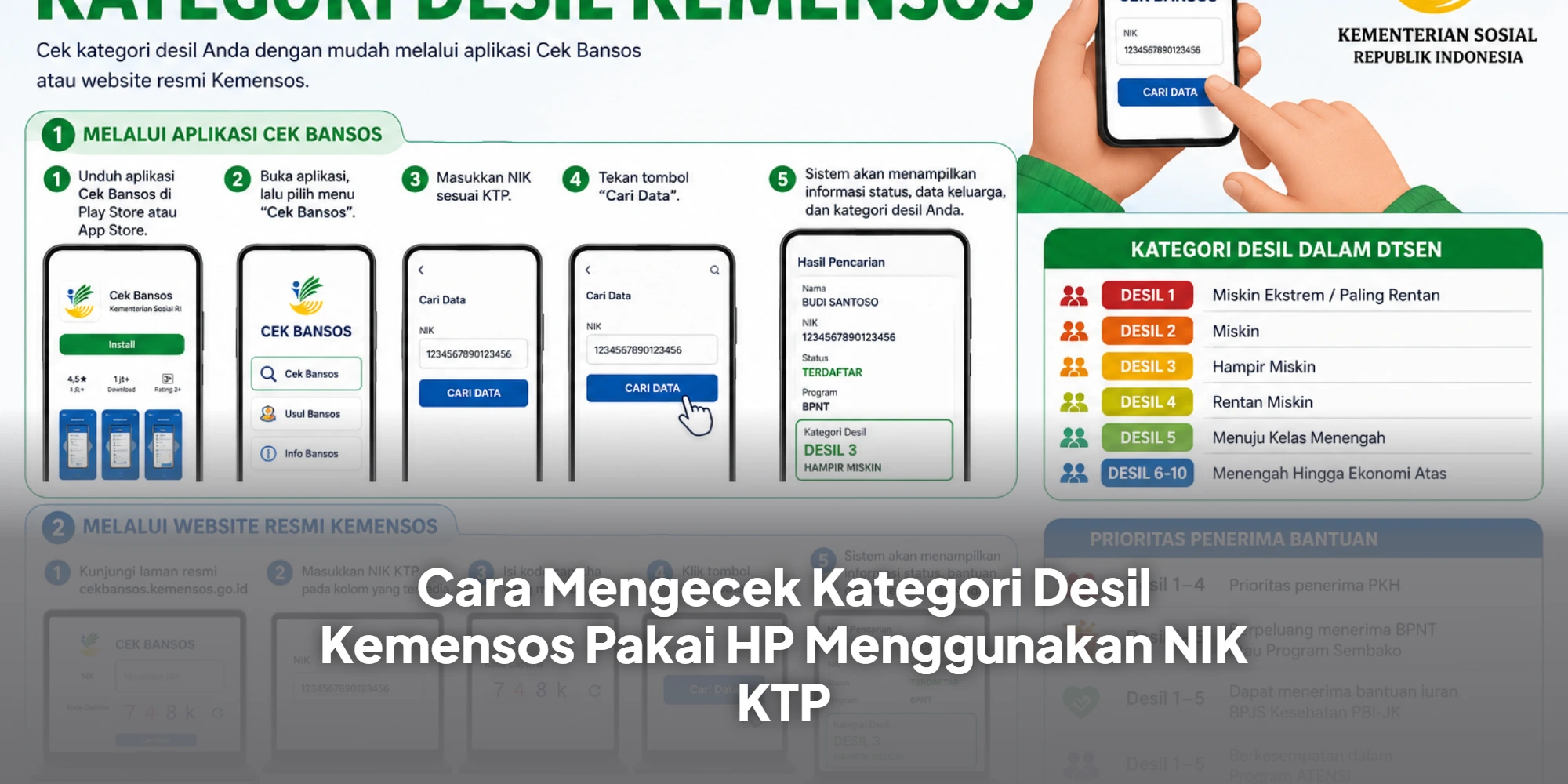 Cara Mengecek Kategori Desil Kemensos Pakai HP Menggunakan NIK KTP